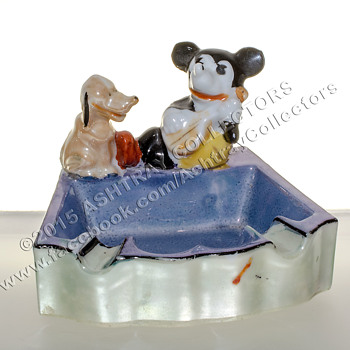 Mickey Mouse Lusterware Ashtray - Tobacciana