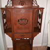 Victorian Stick and Ball Carved Oak Music Cabinet