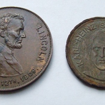 Lincoln Centennial Medal ~ Karl  Heinz-Schnellinger Token