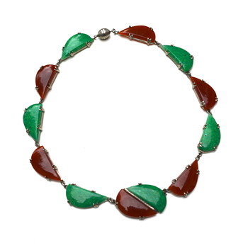 Art Deco Necklace/ Glass - Art Deco