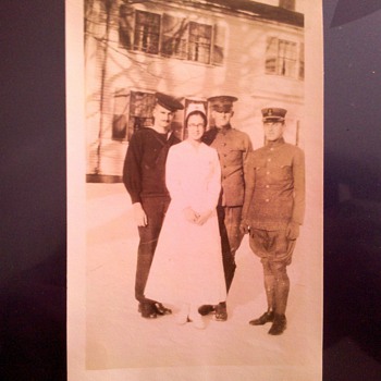 WWI Army, Navy, Red Cross & Naval Aviator cadet snap shot photo @1917 - Military and Wartime