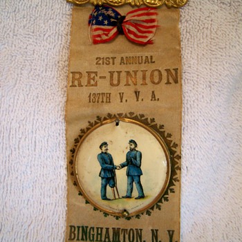 Civil War Reunion Ribbons - Medals Pins and Badges