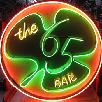 Vintage 1960's Neon THE 65 BAR sign 2-sided / Two neon IRISH - Signs