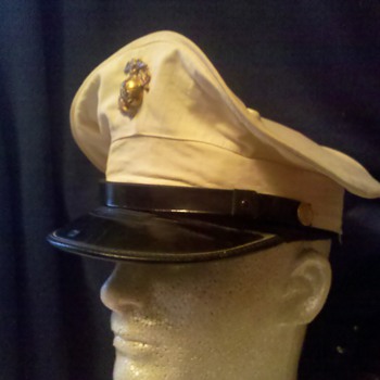 nice pre WWII USMC Marine Corps dress hat with "Sea-going Dip" 1936