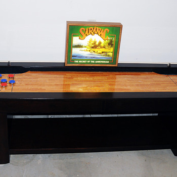 9 Foot Shuffleboard Table & Saranac Lager Beer Light