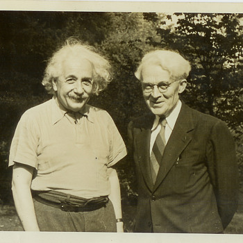 Original Old June 14, 1941, Albert Einstein & Clyde Fisher Princeton New Jersey Photograph Picture - Photographs