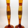 Moser signed Amazon Friese Candlesticks, ca. 1920