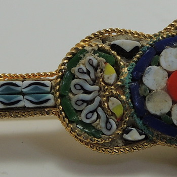 Mosaic Guitar Brooch - Made in Italy - Costume Jewelry
