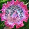 Vintage Victorian Cranberry Swirl Brides Basket Bowl