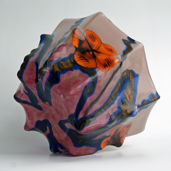 RARE- Kralik Grand Marquetry bowl - Art Glass