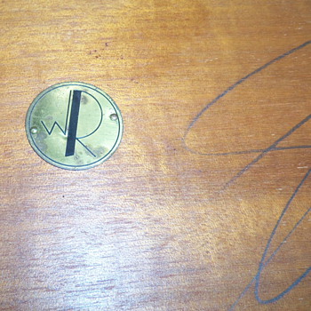 Mid Century Modern Table with brass tag Makers Mark