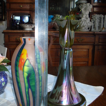Kralik bambus tall vase - Art Glass