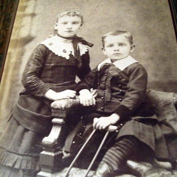 Antique Cabinet Card of Crippled Boy - Photographs