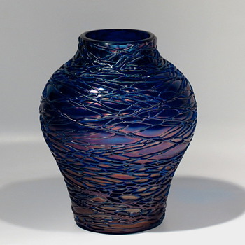 Happy 145th Birthday Canada - Kralik Threaded Vase - Art Glass