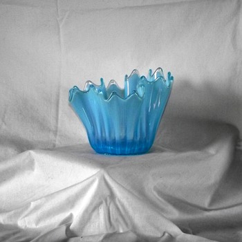 "FOSTORIA SEASCAPE" Blue Opalescent Vase