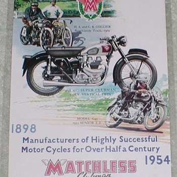 1954 Matchless Motorcycle Advertisement - Advertising