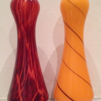 Rindskopf tango glass vases - twin post - Art Glass