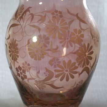 Acid Etched Vase and Bowl - Art Glass