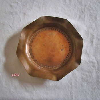 Arts and Crafts Movement Small Cooper  plate  by J J Brennan