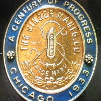 "1933 Century of Progress" Singer Badge - Sewing