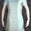 Silk 60's "Jackie" Style Aqua Striped Dress