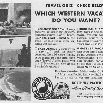 1951 - Northern Pacific Railway Advertisement