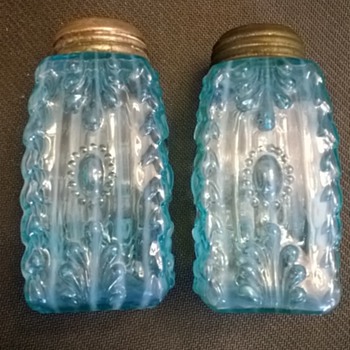 Northwood's Cactus Shakers in a Rare Blue Opalescent - Kitchen