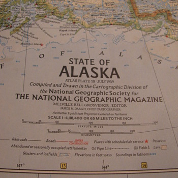 July 1959 National Geographic Alaska Map