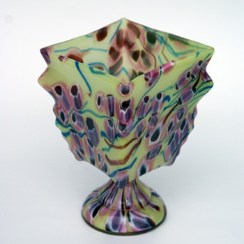 Kralik Milefiori knuckle bowl vase - Art Glass