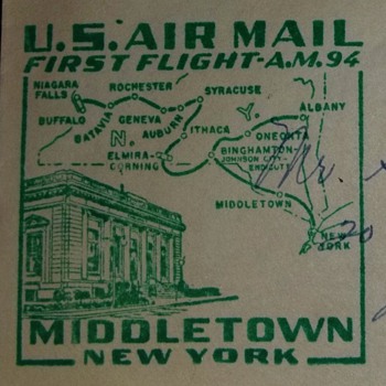 U.S. Air Mail First Flight A.M. 94 Middletown, New York-Looking for information