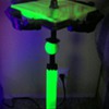Vintage Uranium Slag Glass Smoke Stand