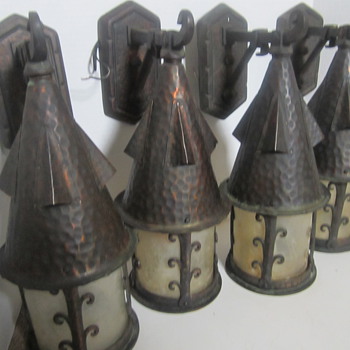 Exterior Interior Copper 2 pair wall arts & craft sconces 