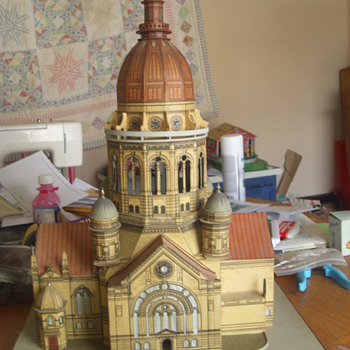 Litho & wood Cathedral model from the 1900's?