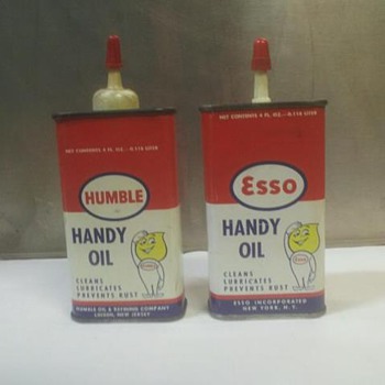 esso handy oil cans