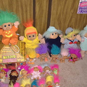 My Daughter and her Troll collection (some of it) - Dolls
