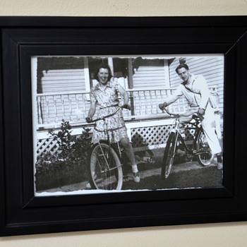 An Old Photo of My Memere and Pepere with their Bicycles - Outdoor Sports