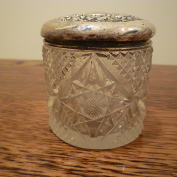 Item from a vanity set, silver topped. - Accessories