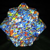 Czech Art Deco Spatter Glass Star Shade Globe 
