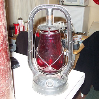 Old Red Railroad Lantern.