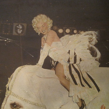 Marilyn Monroe on circus elephant print - Posters and Prints