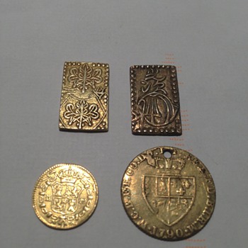 Four gold coins  - Gold