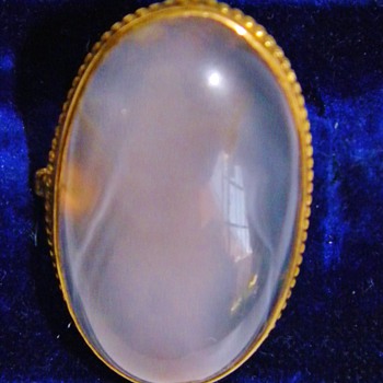 Antique Victorian Agate Chalcedony 15k Pendant Brooch 44mm x 30mm - Fine Jewelry