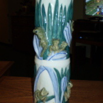 Majolica Cylinder Vase
