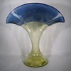 Cobalt  Threading Czechoslovakia Fan Vase