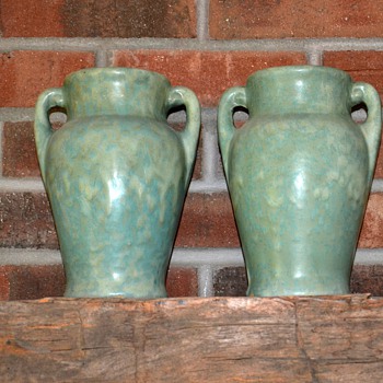 Pair of Burley Winter Vases - Art Pottery
