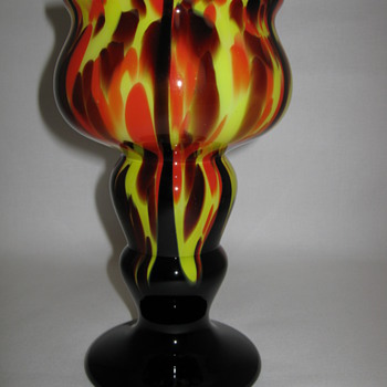 Czechoslovakia Art Deco Glass Vase believed to be by Ruckl a Variant of Shimmy Decor - Art Glass
