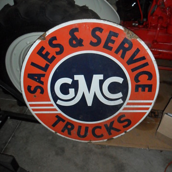 GMC Sales & Service sign (double sided)