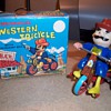 Vintage Wind Up "Western Tricycle" Toy