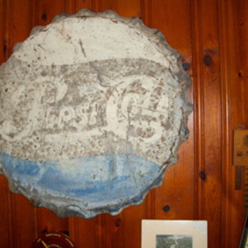 Pepsi Cola Bottle Cap Sign 39" (diameter)
