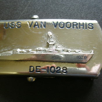 US Navy Belt Buckle USS Van Voorhis